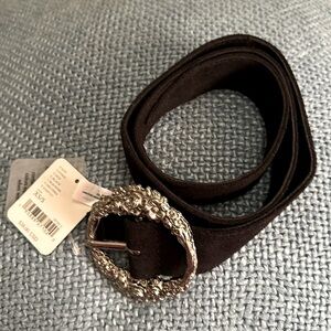 Free People Sabine Black Suede Belt XS/S NWT